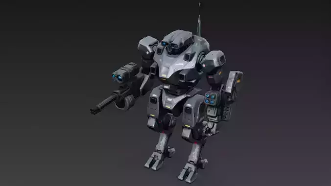 Sci-Fi Combat Robot PBR 3D Model 3D model