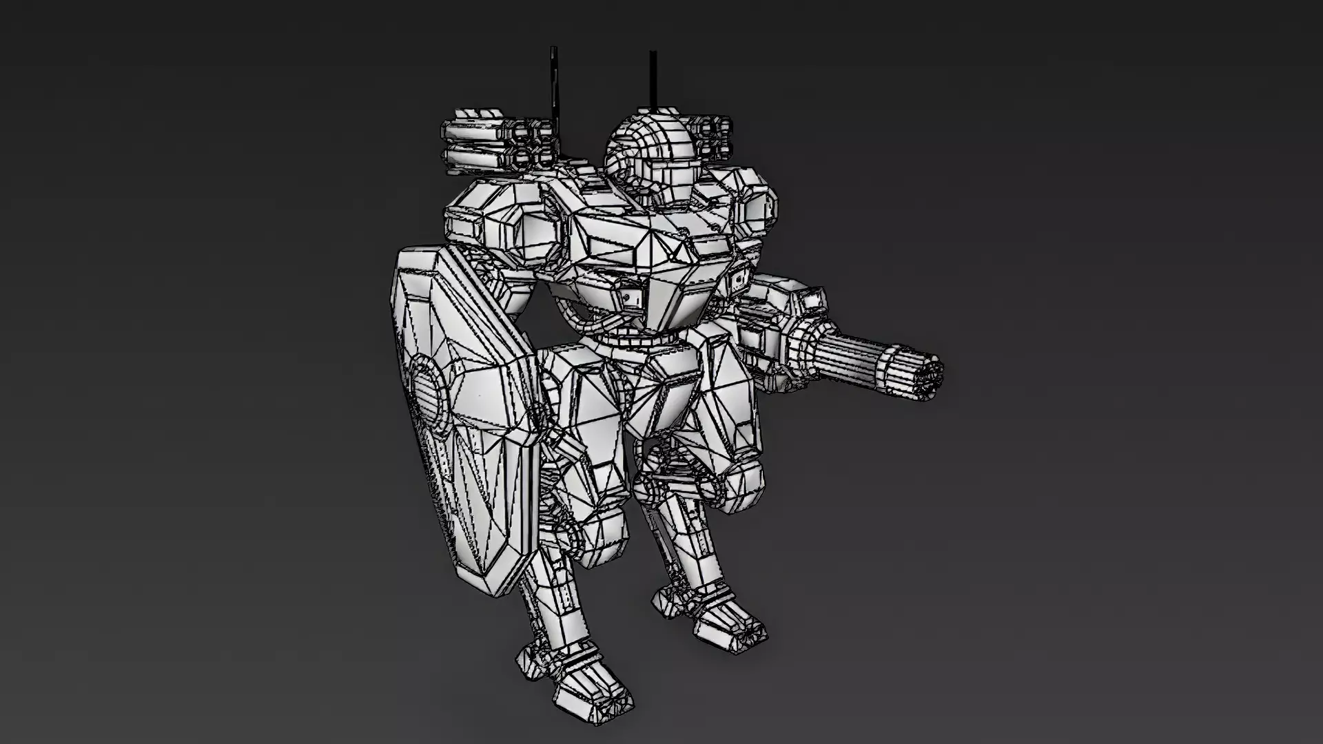 Sci-Fi Combat Robot Pack PBR 3D Models Low-poly 3D model_11