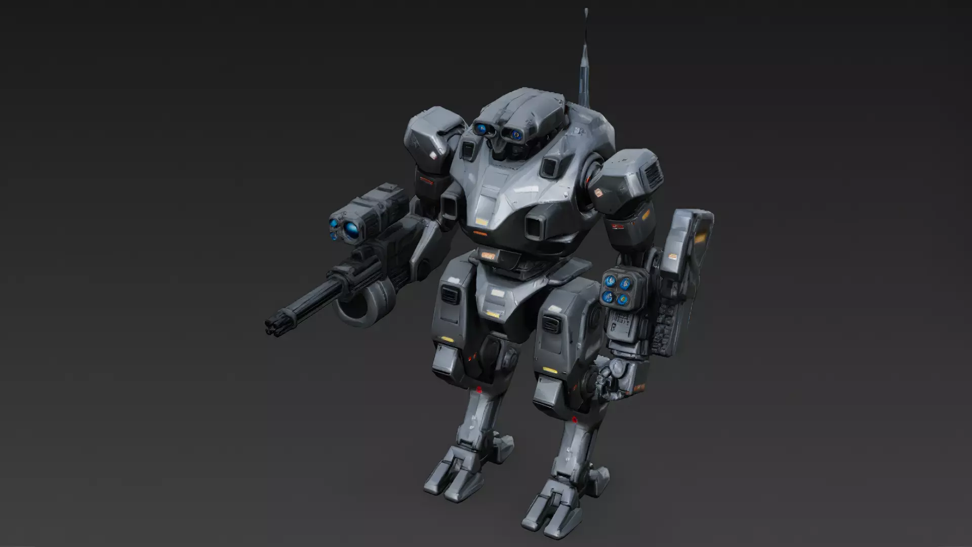 Sci-Fi Combat Robot Pack PBR 3D Models Low-poly 3D model_24