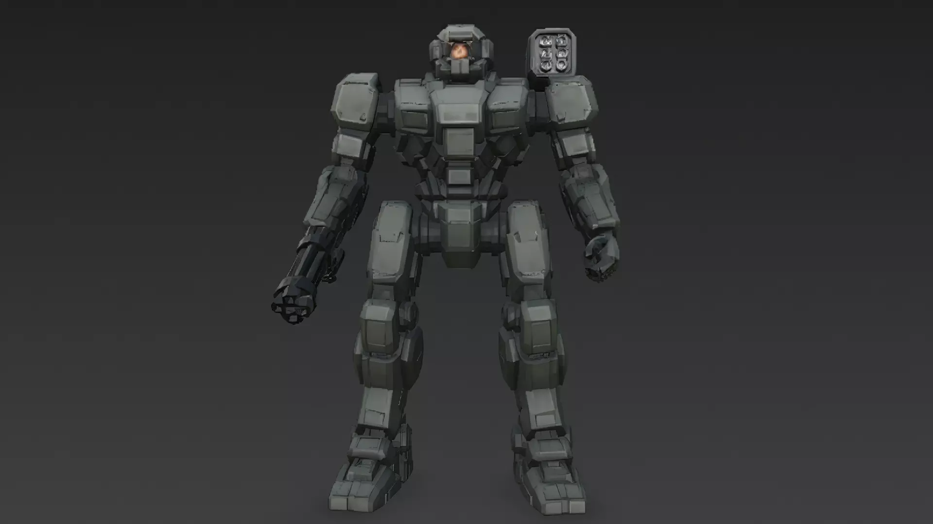 Sci-Fi Combat Robot Pack PBR 3D Models Low-poly 3D model_18