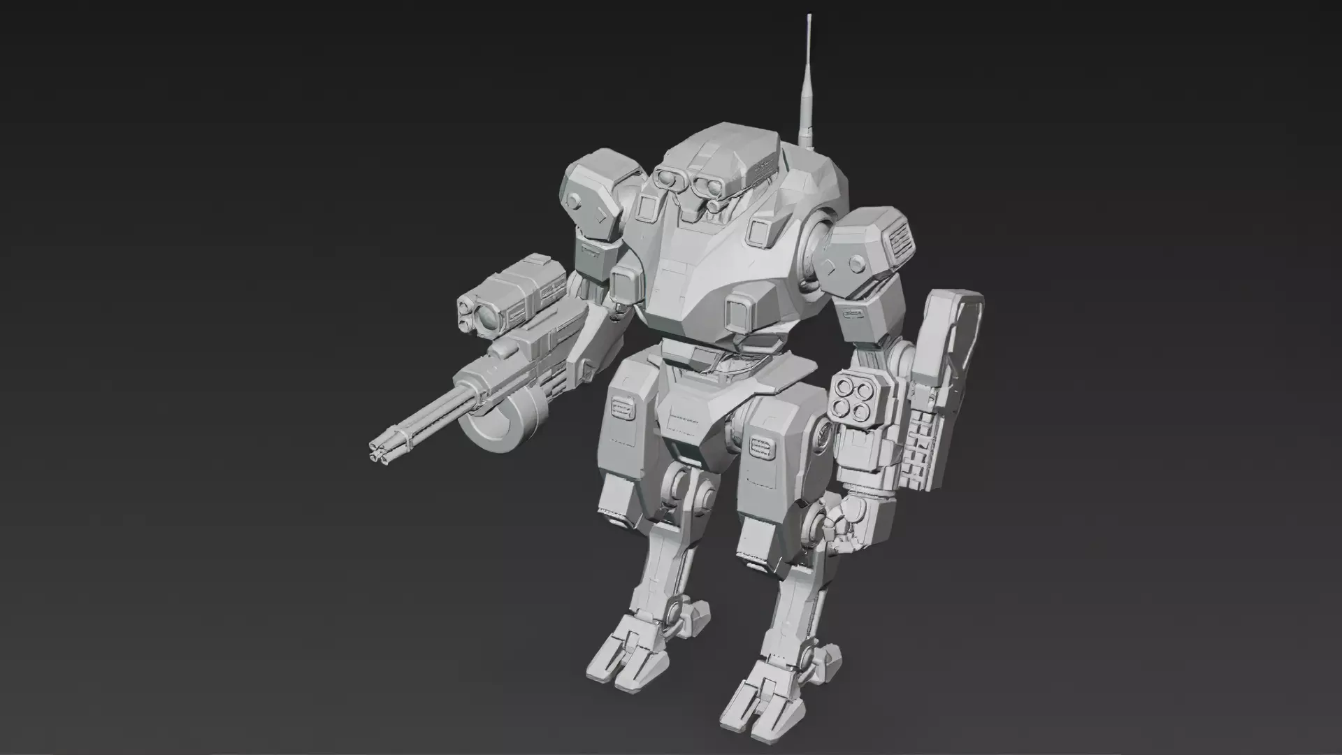 Sci-Fi Combat Robot Pack PBR 3D Models Low-poly 3D model_37
