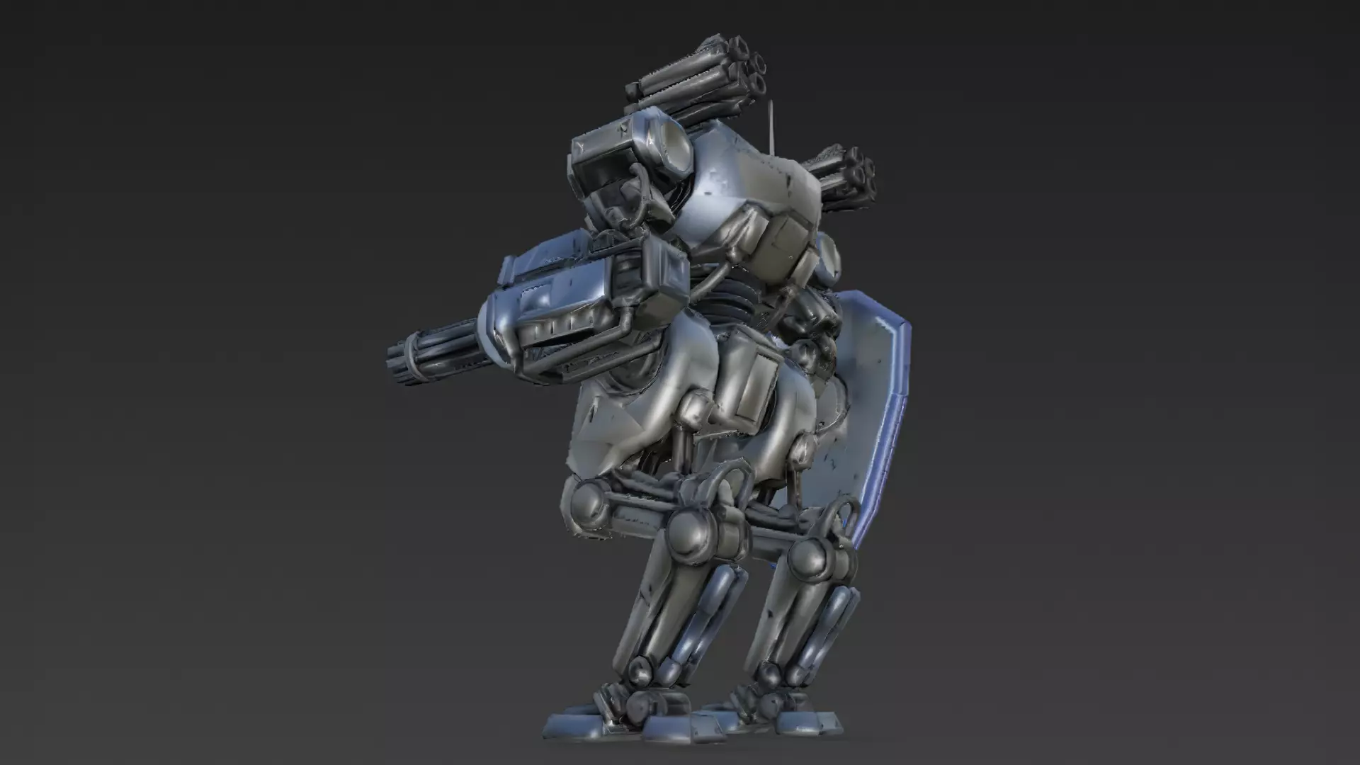 Sci-Fi Combat Robot Pack PBR 3D Models Low-poly 3D model_4