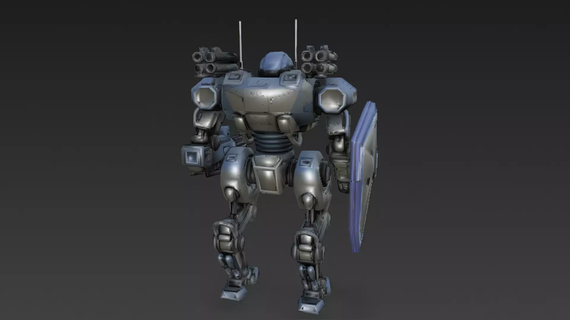 Sci-Fi Combat Robot Pack PBR 3D Models Low-poly 3D model_5