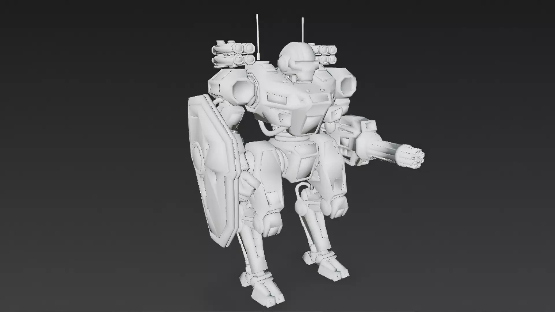 Sci-Fi Combat Robot Pack PBR 3D Models Low-poly 3D model_10