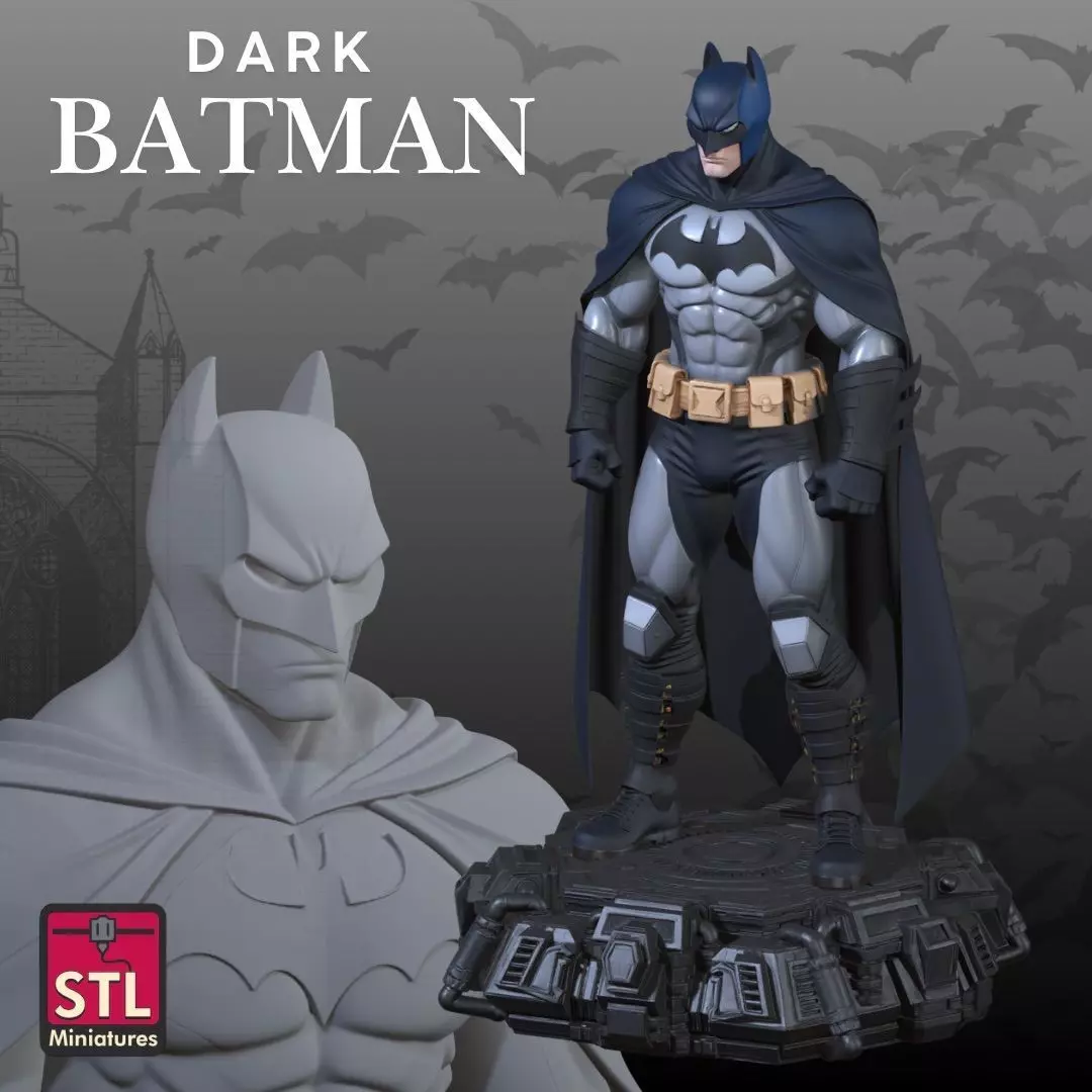 Futuristic Dark Knight STL Action Figure 3D print model_0