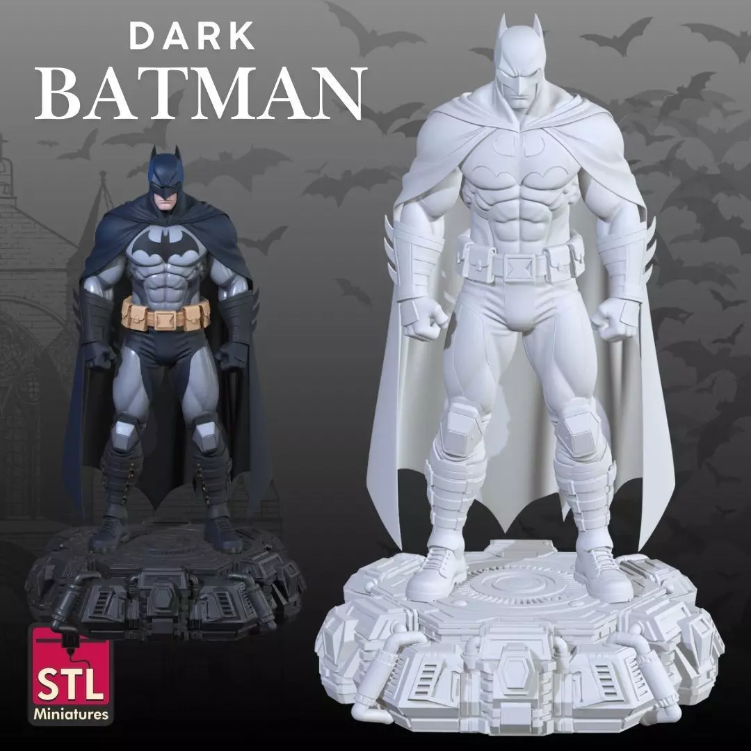 Futuristic Dark Knight STL Action Figure 3D print model_1