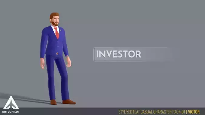 Stylized Flat Casual Character Pack-01 - VICTOR