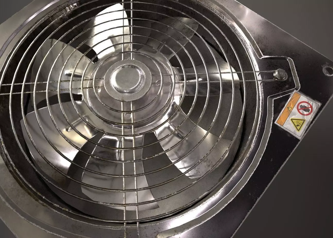  Industrial Fan Exhaust  FBX with textures Low-poly 3D model_0