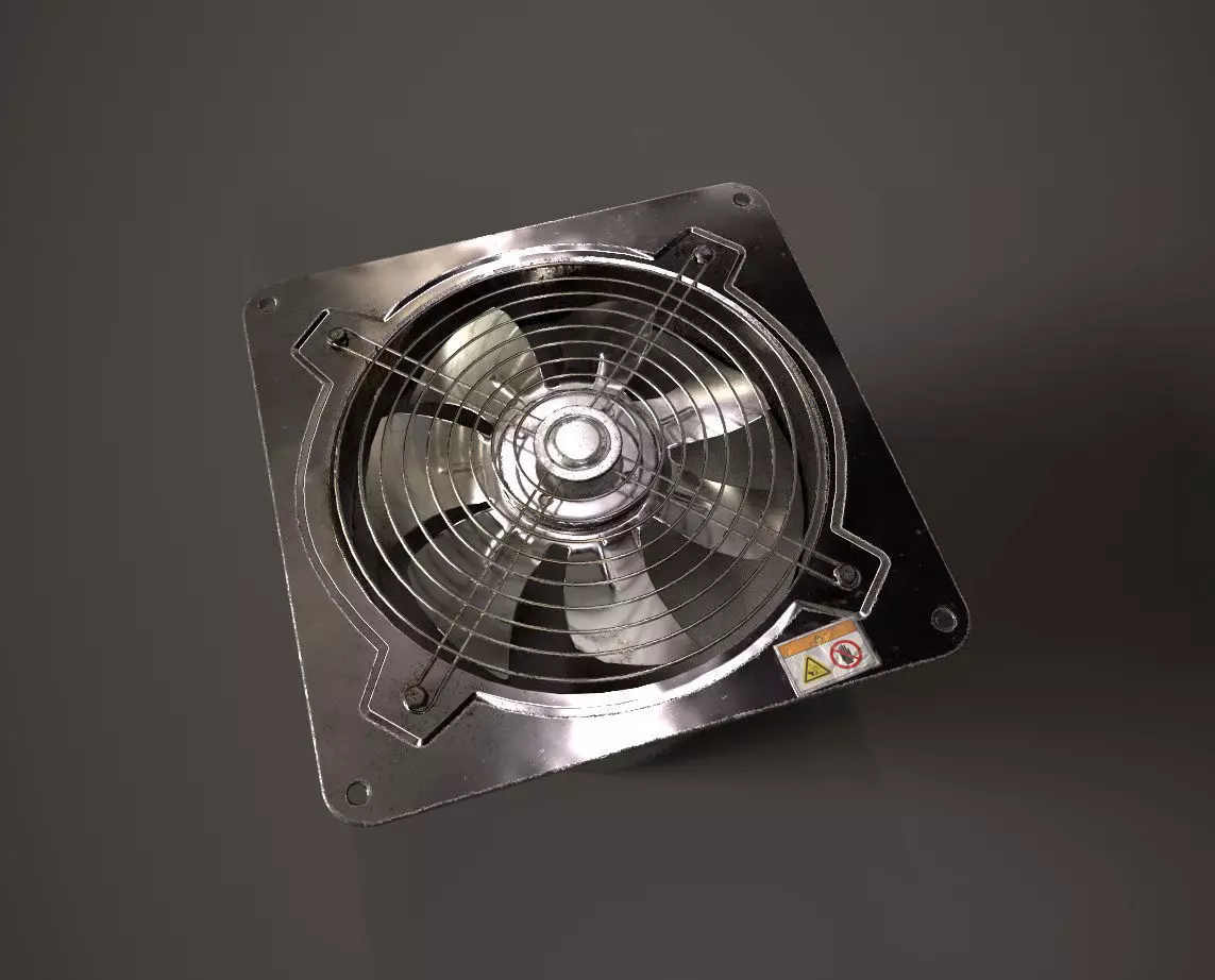  Industrial Fan Exhaust  FBX with textures Low-poly 3D model_2