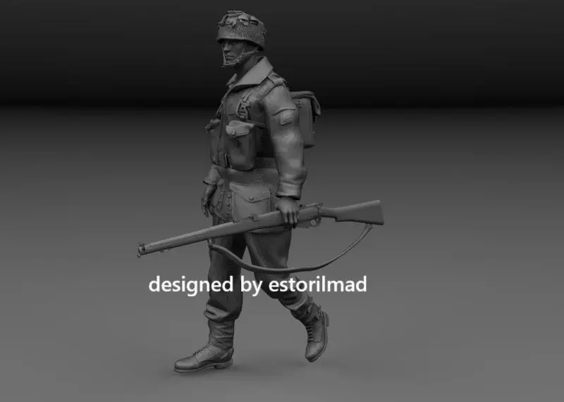 WW2 BRITISH PARATROOPER ON PATROL AT ARNHEN V1 3D print model_2