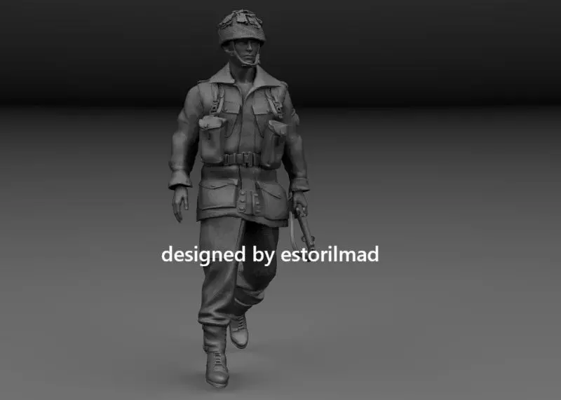 WW2 BRITISH PARATROOPER ON PATROL AT ARNHEN V1 3D print model_0