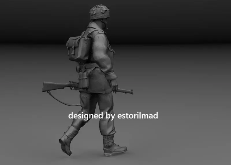 WW2 BRITISH PARATROOPER ON PATROL AT ARNHEN V1 3D print model_1