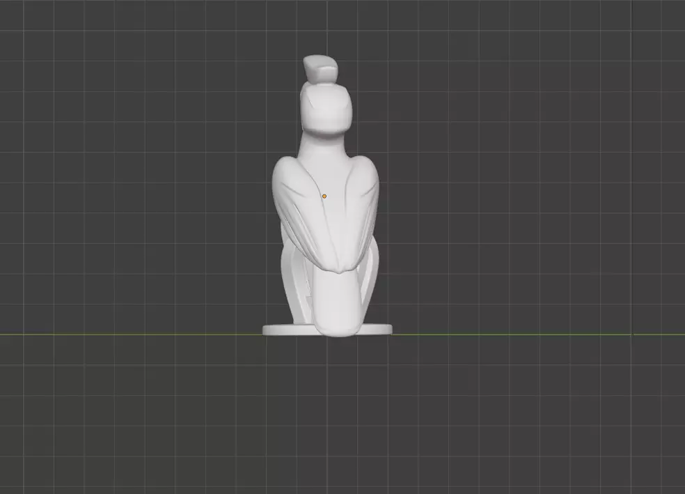 minimalist sculpture of a rhinoceros hornbill 3D print model_3