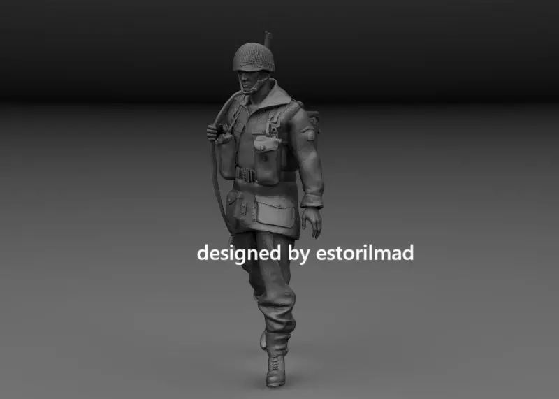 WW2 BRITISH PARATROOPER ON PATROL AT ARNHEN V2 3D print model_1