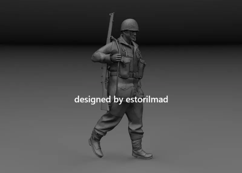 WW2 BRITISH PARATROOPER ON PATROL AT ARNHEN V2 3D print model_0