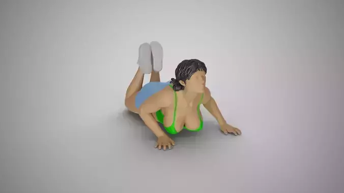 Woman getting up from the Ground 3D print model