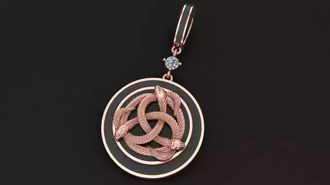 Triple Serpent Knot Pendant  High-Detail 3D Model