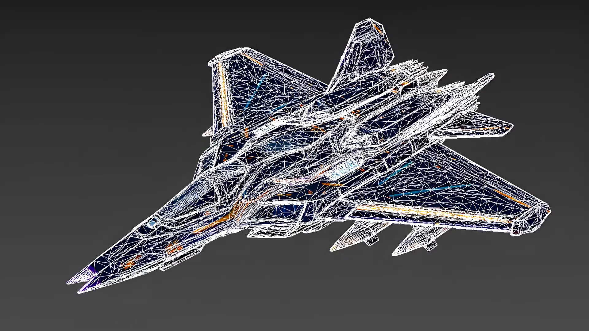 Colorful Fighter Jet PBR 3D Model 3D model_12