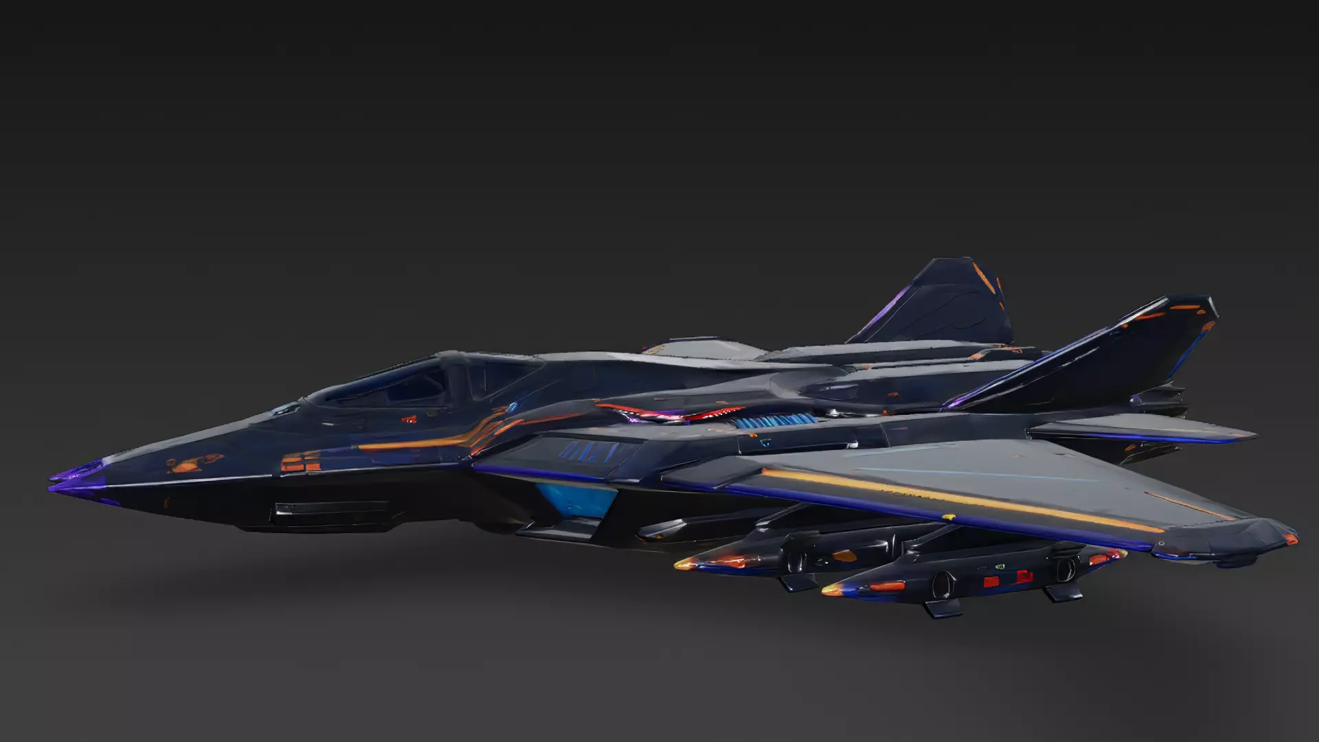 Colorful Fighter Jet PBR 3D Model 3D model_6