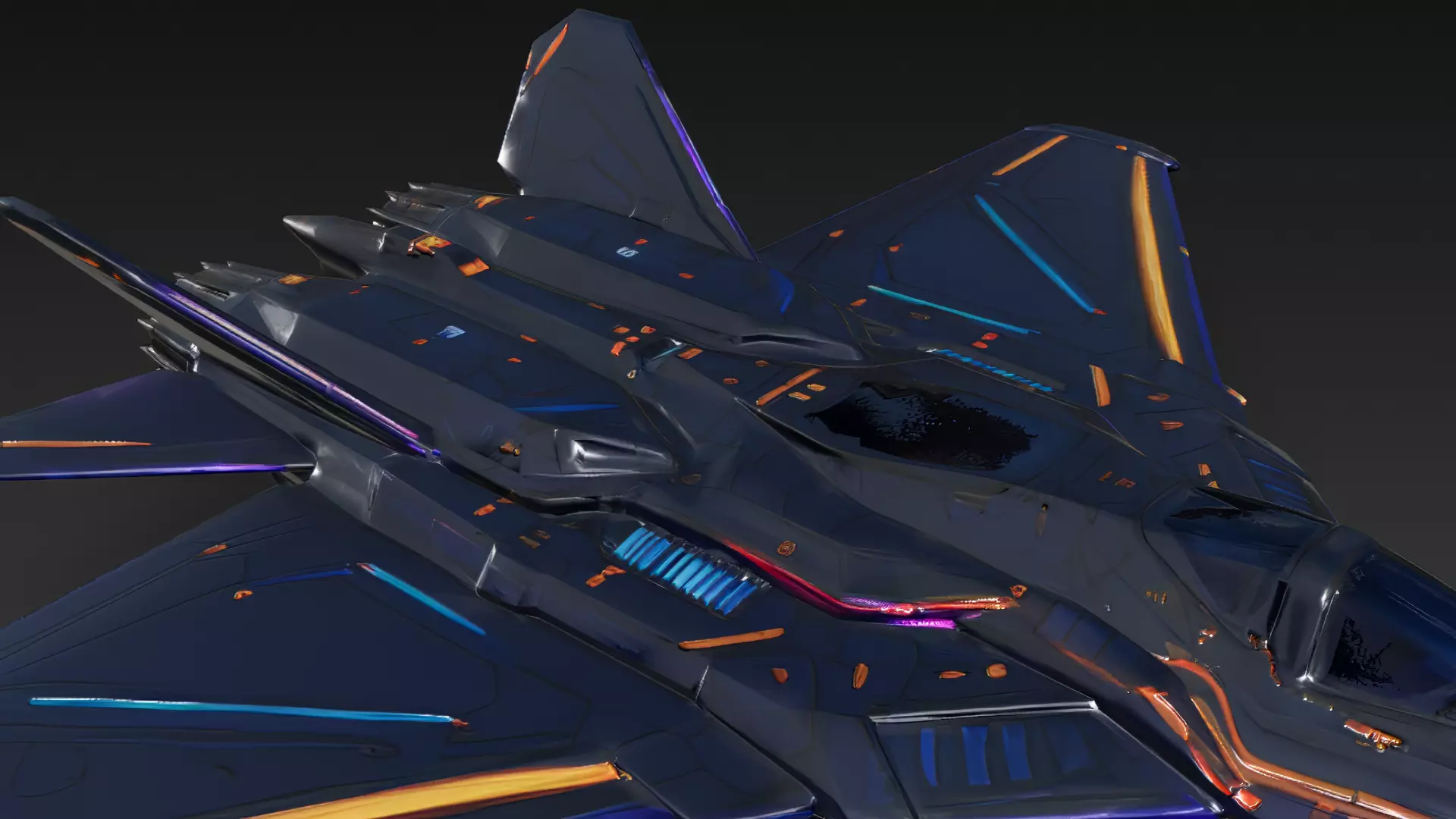 Colorful Fighter Jet PBR 3D Model 3D model_7