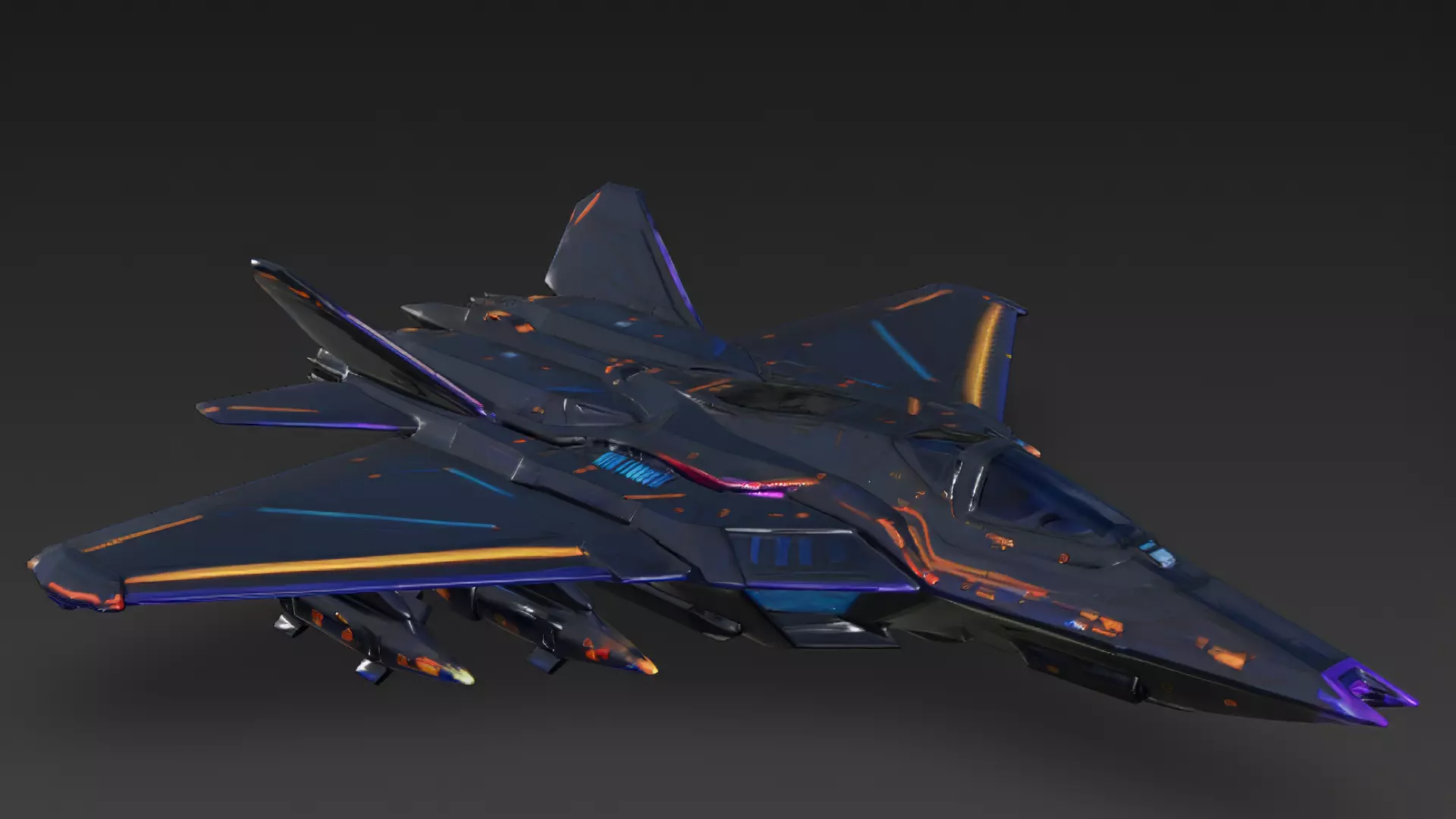 Colorful Fighter Jet PBR 3D Model 3D model_3