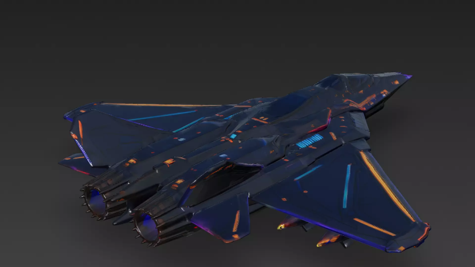 Colorful Fighter Jet PBR 3D Model 3D model_4