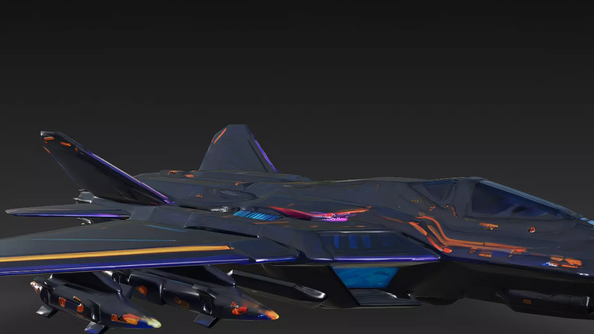 Colorful Fighter Jet PBR 3D Model 3D model_2