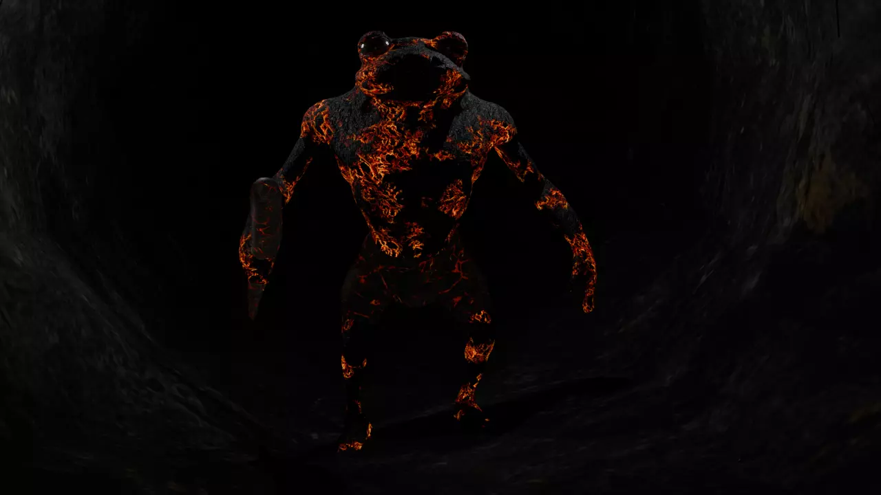 Frogman - Volcanic Forgemaster Game Ready Fully Rigged Low-poly 3D model_0