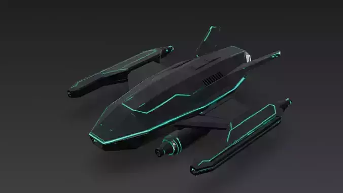 Cyberpunk Drone PBR 3D Model