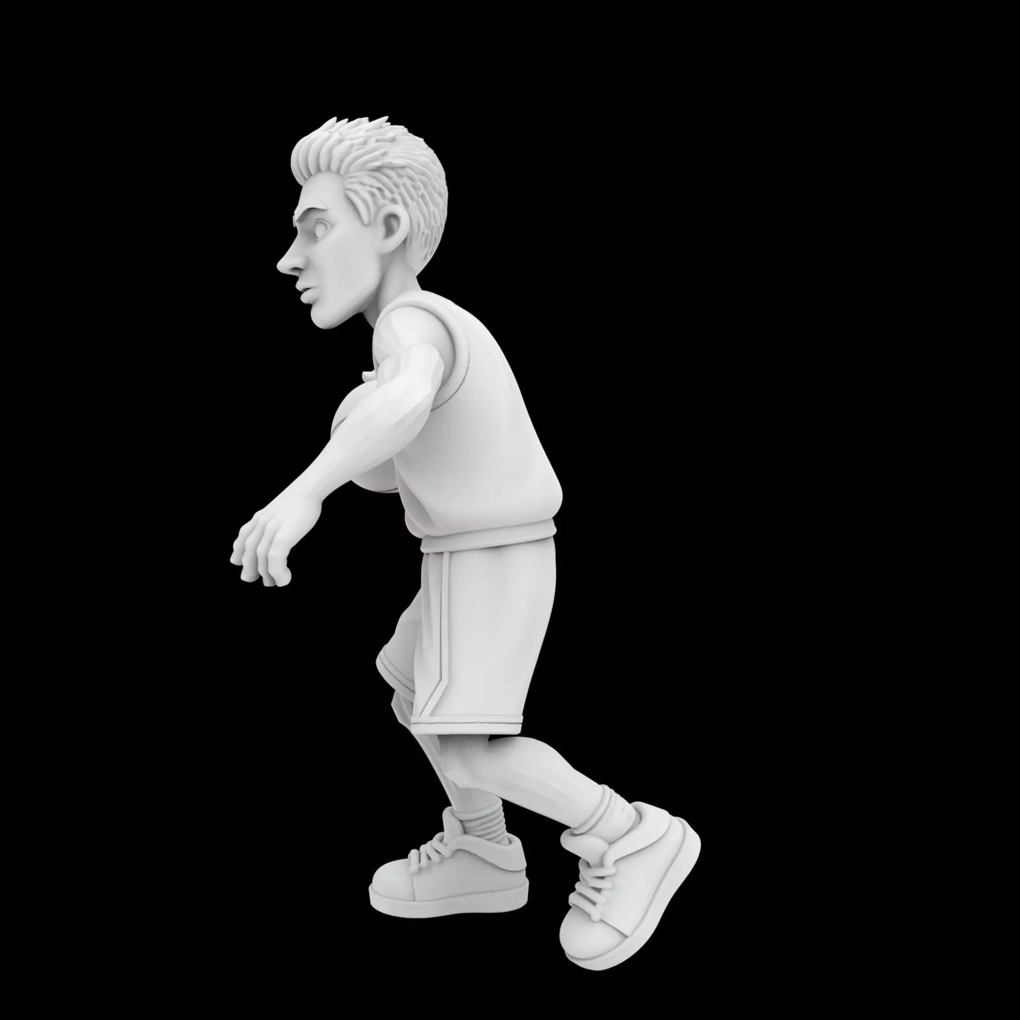 Basketball Player Cartoon Character 3D Printable M 3D print model_3
