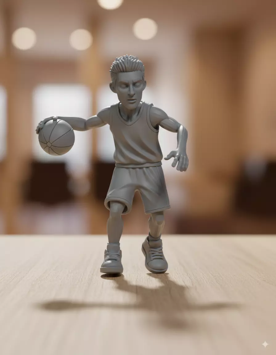 Basketball Player Cartoon Character 3D Printable M 3D print model_0