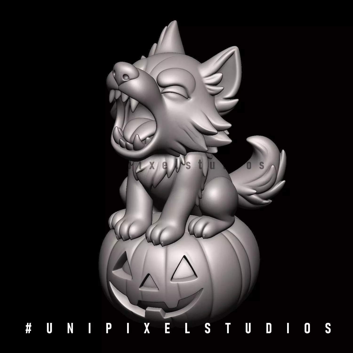 Halloween Cute Wolf 3D STL 3D print model