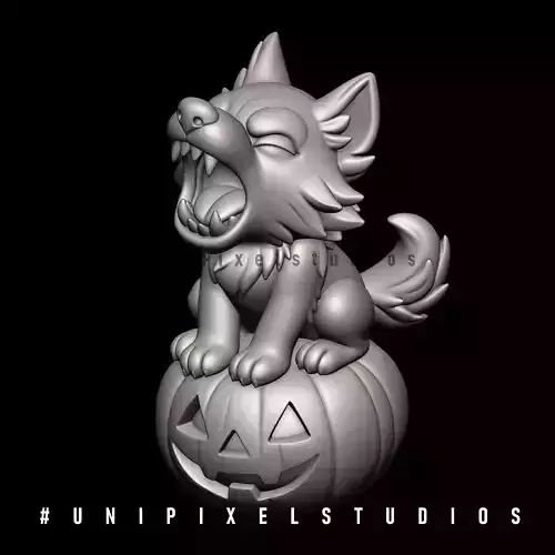 Halloween Cute Wolf 3D STL 