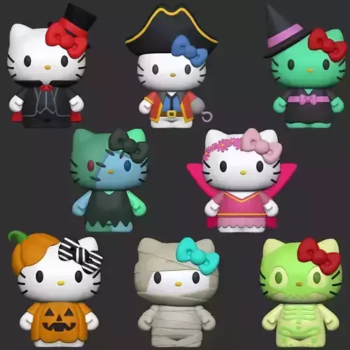 Hello Kitty Halloween Collection - 8 Figures - 