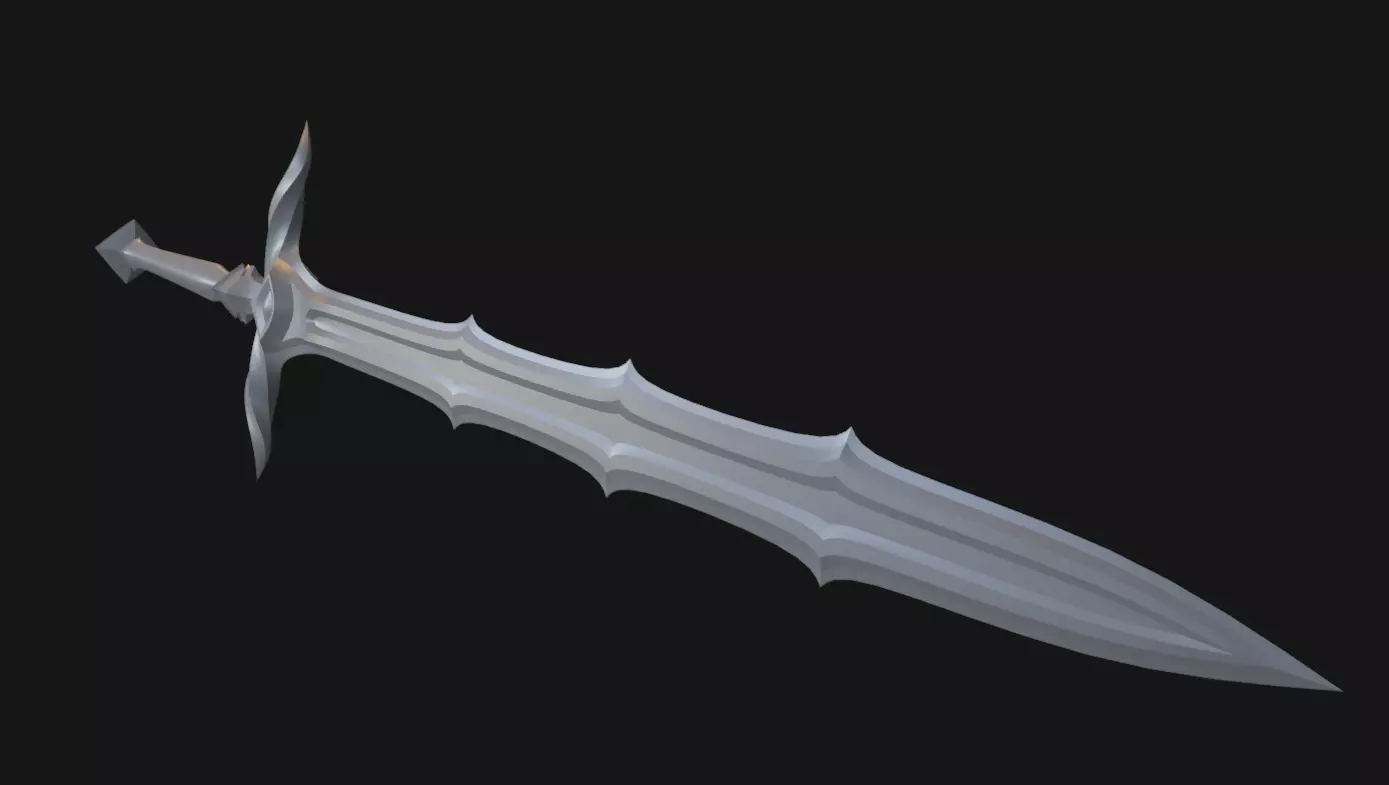 Demonic Sword Low-poly 3D model_2