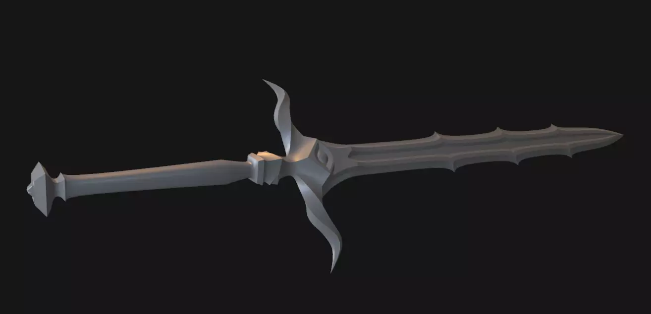 Demonic Sword Low-poly 3D model_3