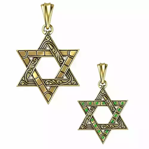 Star of David pendant lightweight ed 3D print model