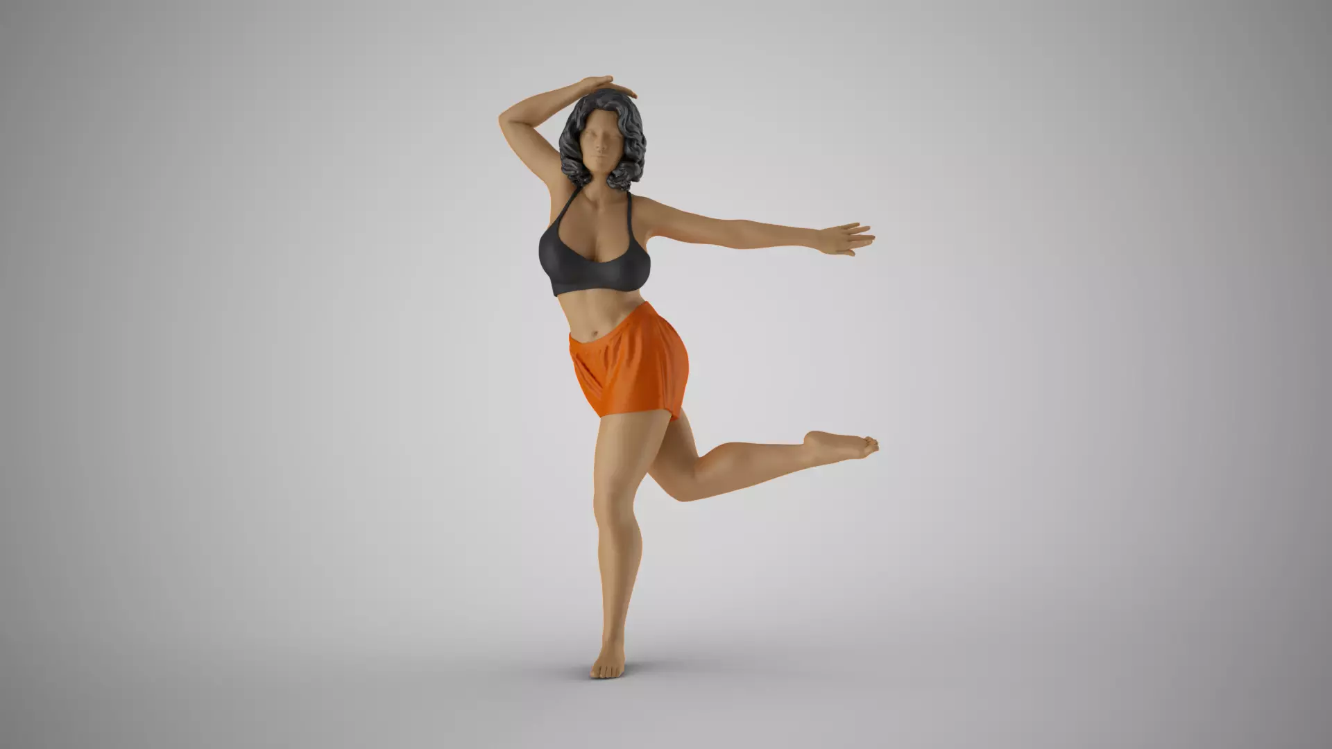 Woman Dancing at Home 3D print model