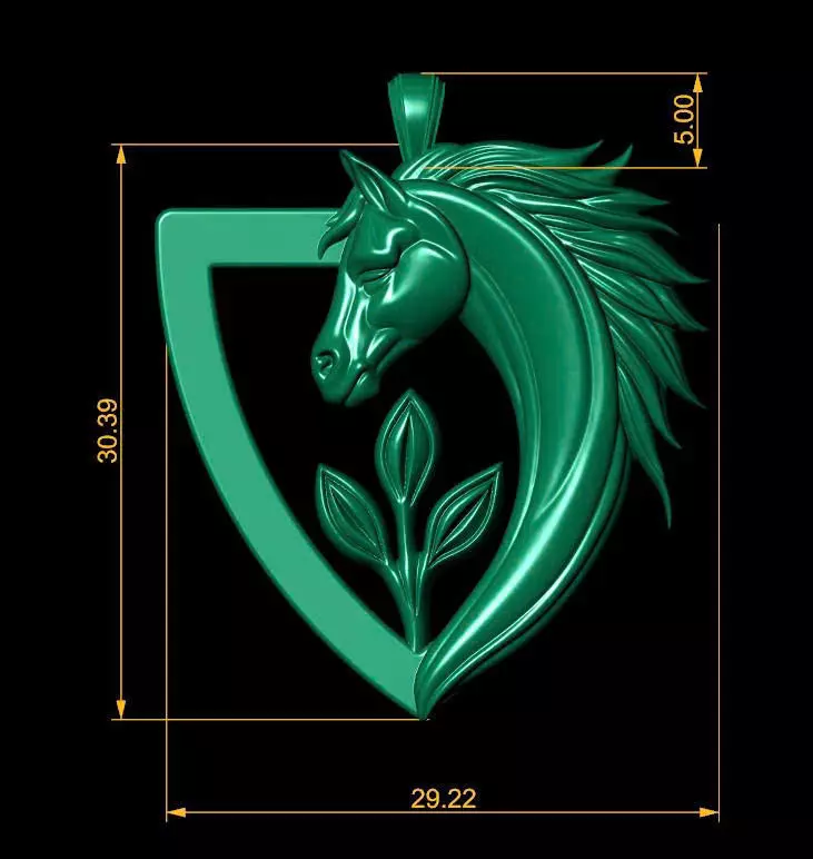 Horse Head Pendant Jewelry 3D Model 3D print model