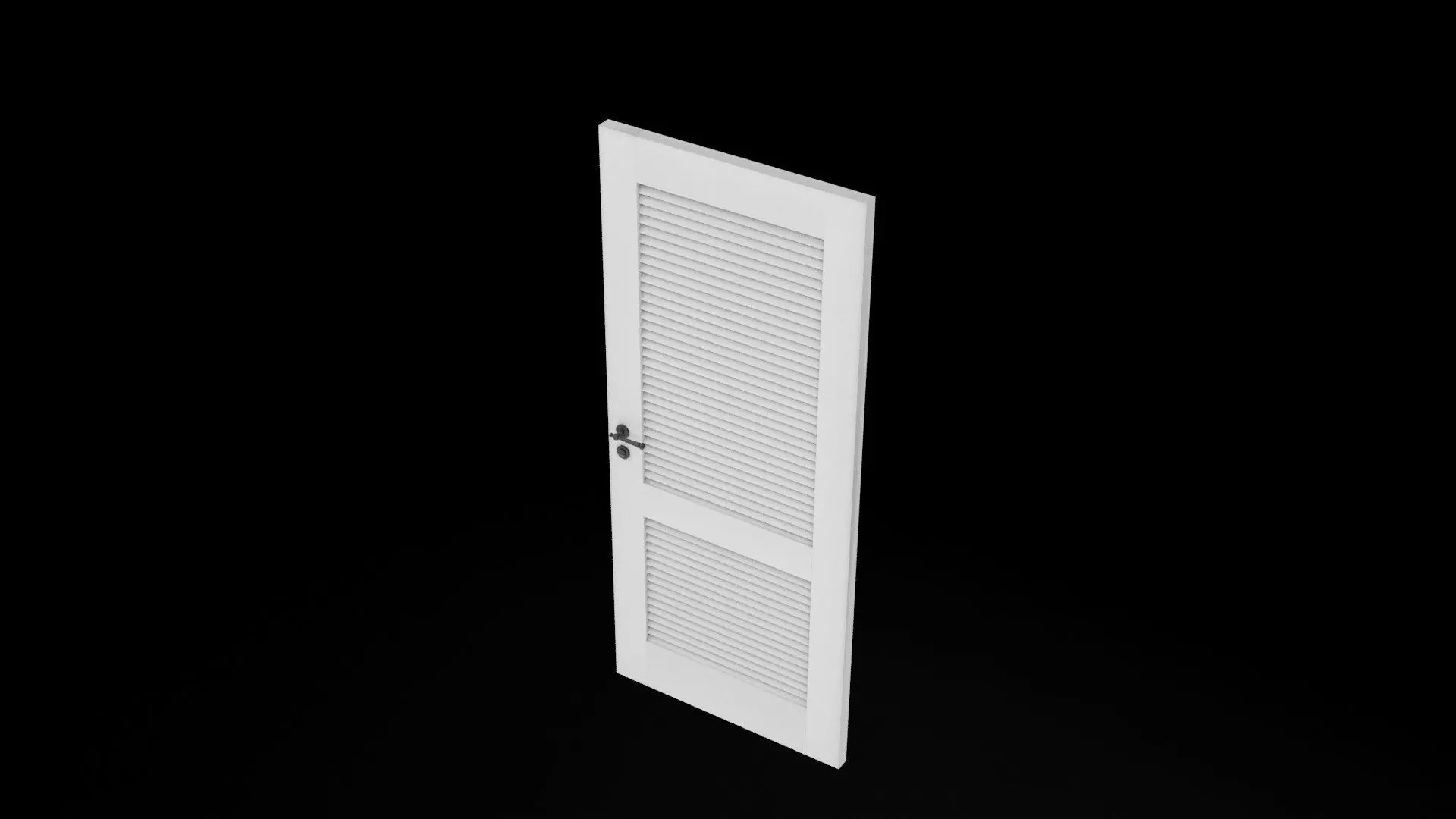 Wooden White Door Free low-poly 3D model_6