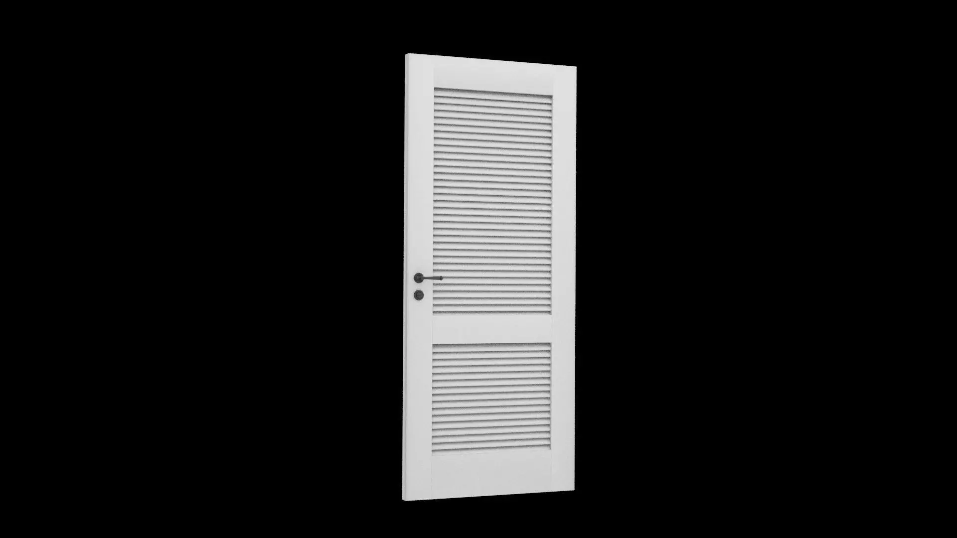 Wooden White Door Free low-poly 3D model_1