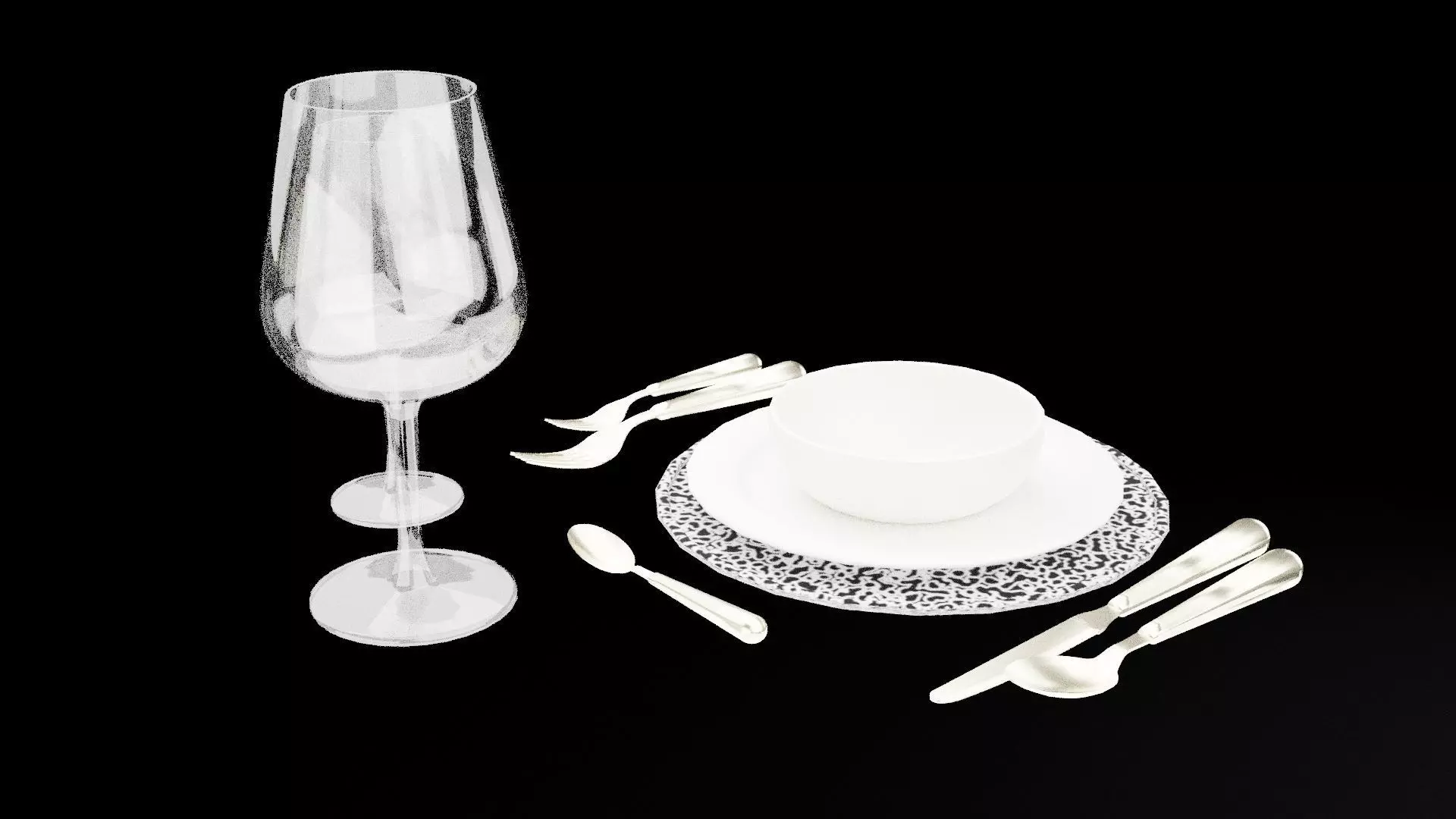 Dining Utensils Low-poly 3D model_7