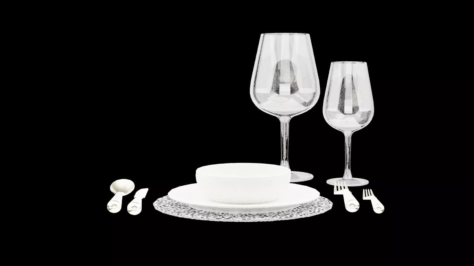 Dining Utensils Low-poly 3D model_1