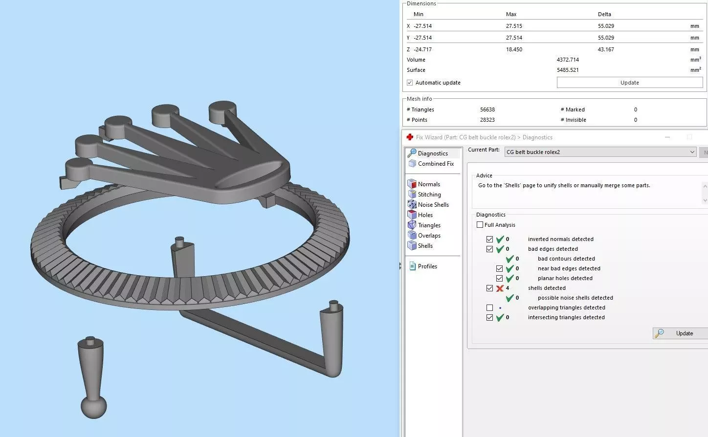 Crown Belt Buckle 3D print model_10