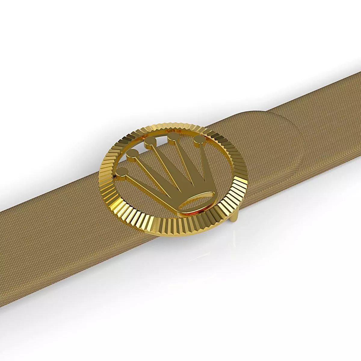 Crown Belt Buckle 3D print model_3