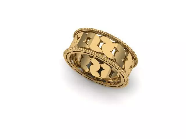 Cuban And Bead Ring Free Download Free 3D print model