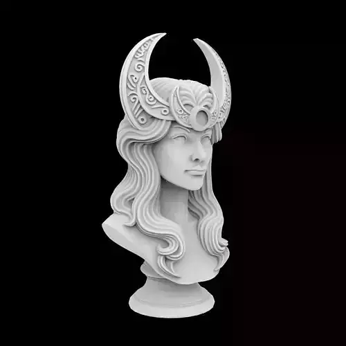 Celestial Moon Goddess Bust 3D print model