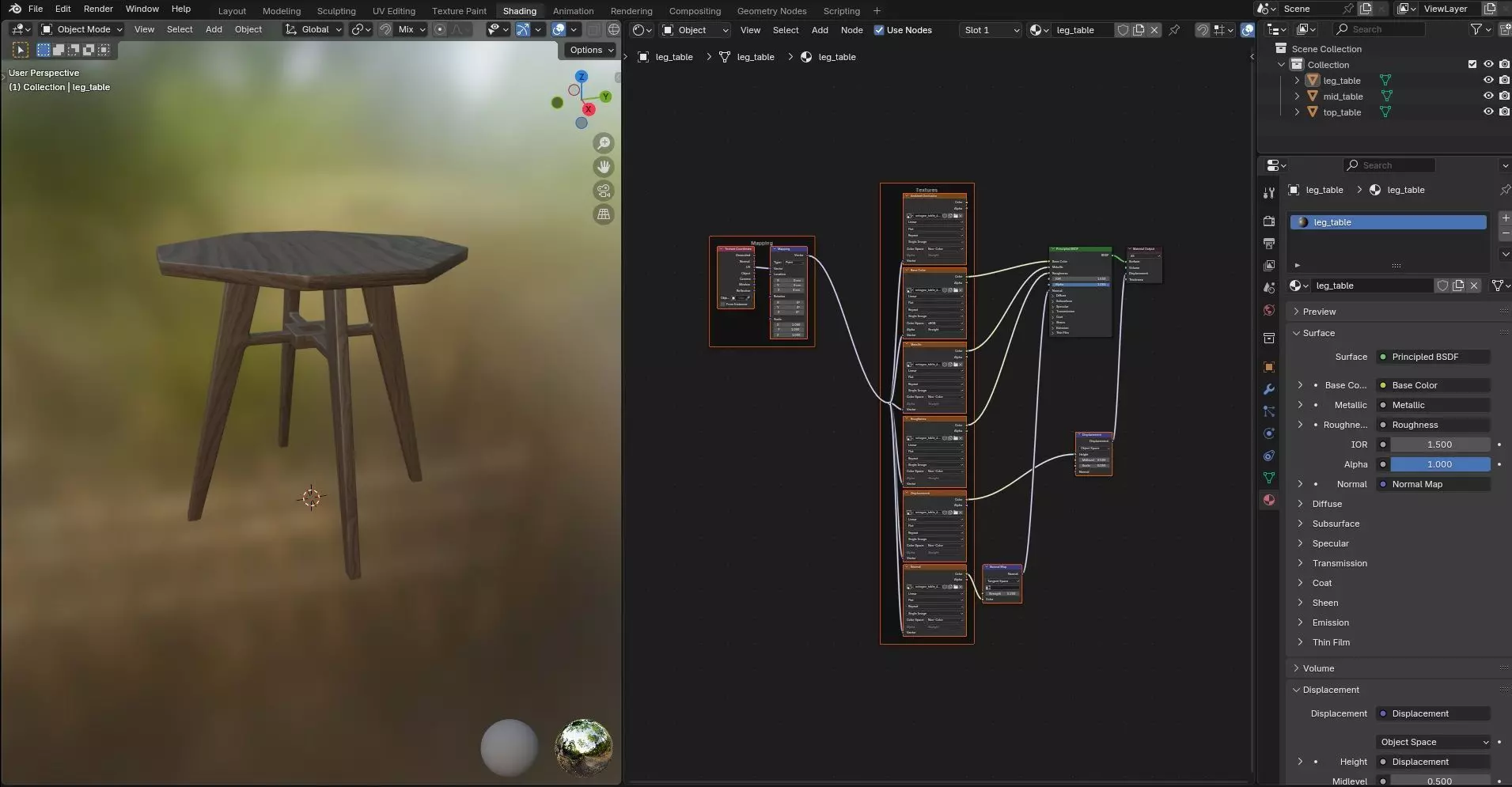 Octagon Table CG43 3D model_11