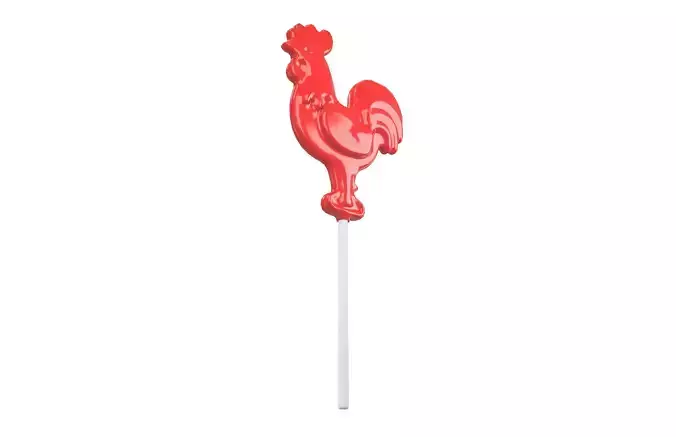 Chicken Shaped Candy v1 001 Low-poly 3D model 4