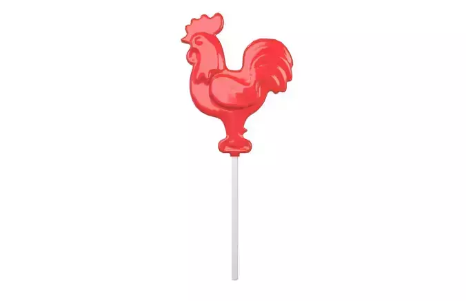 Chicken Shaped Candy v1 001 Low-poly 3D model 2